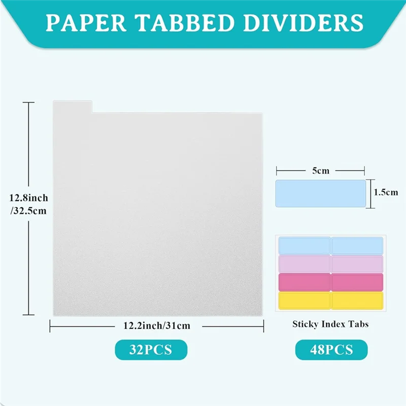 VO-32Pieces 스크랩북 라벨 디바이더 세트 30.48X30.48Cm 스크랩북 종이, 카드 재고 분할용