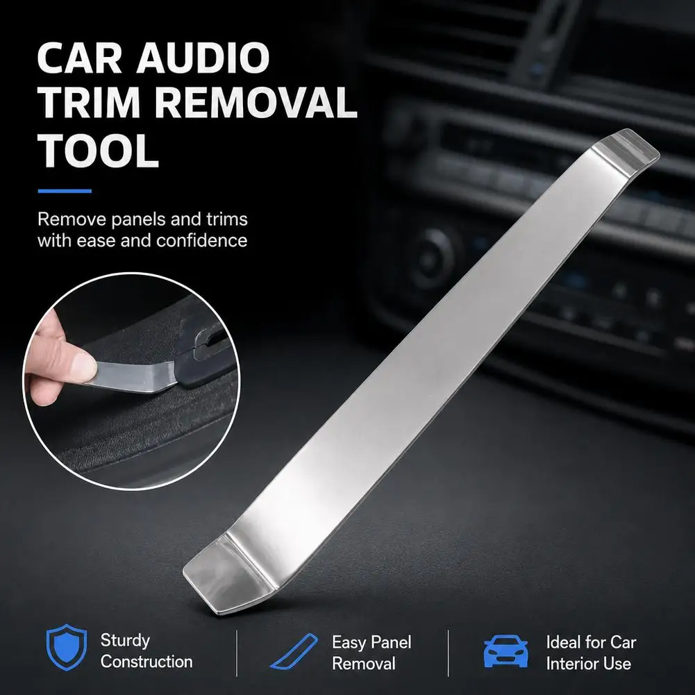 Car Stereo Trim Removal Tool Stainless Steel Metal Pry Bar Auto Dashboard Panel Fastener Fastener Remover Hand Tool