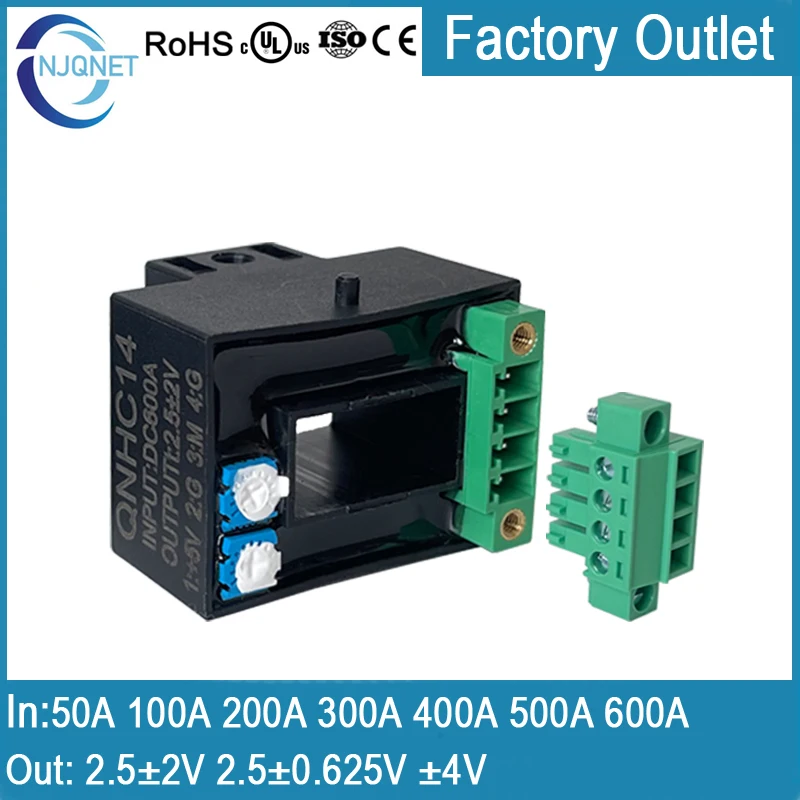 hall effect current transducer QNHC14 Input ±50A ±100A ±200A ±300A 400A ±600A Output 2.5±2V 2.5±0.625V ct dc hall current sensor