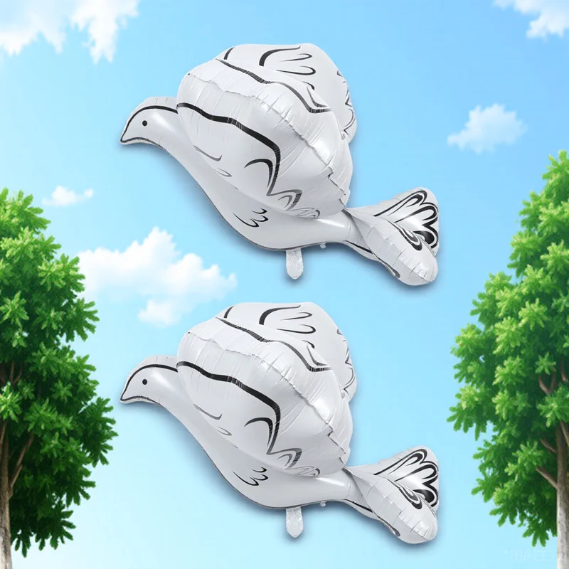 

2pcs White Dove Balloons Pigeon Shape Foil Party Balloons Wedding Birthday Decor Layout Props Aluminum Balloon Ornaments