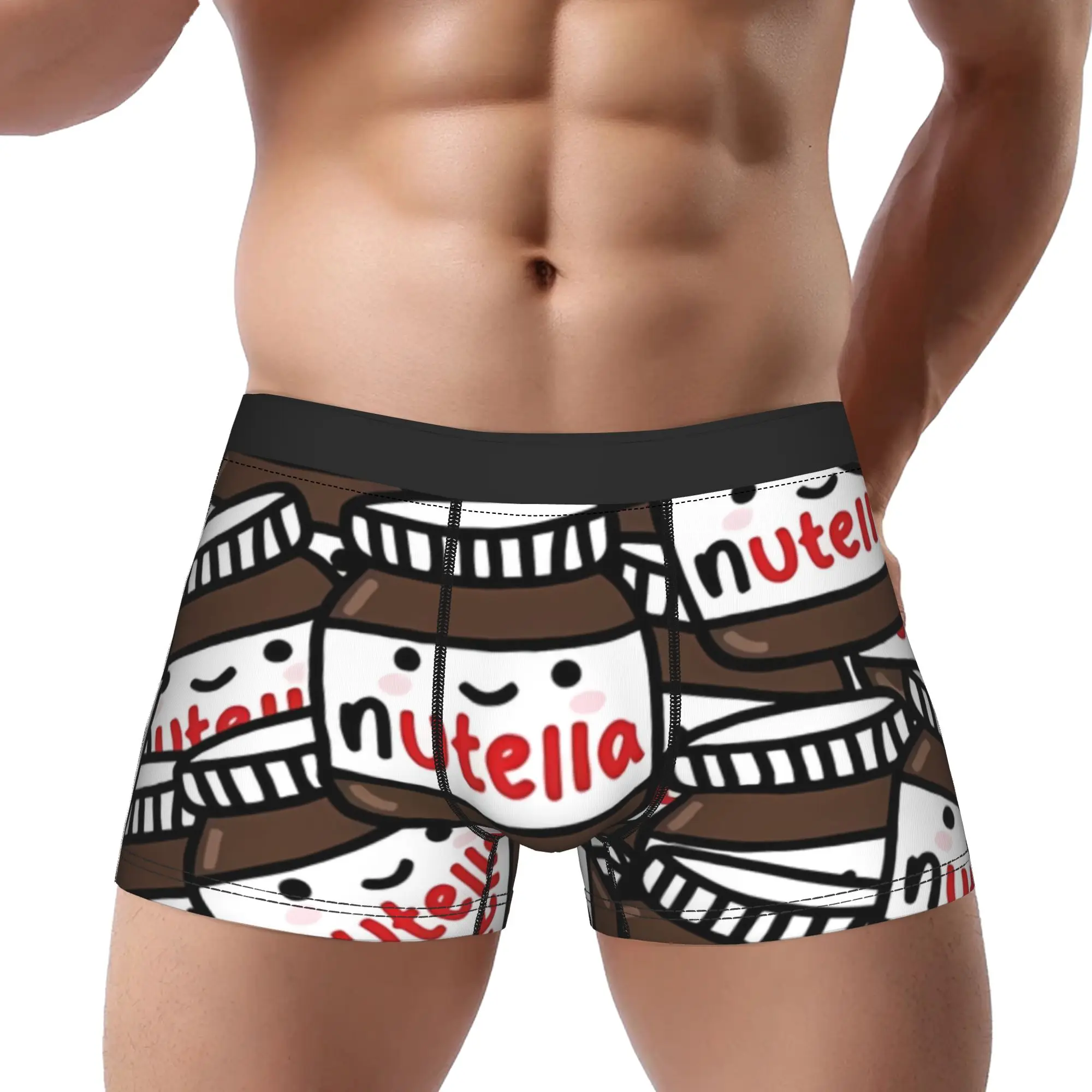 

Трусы с милым узором Nutella, дышащие трусики, мужское нижнее белье, удобные шорты, трусы-боксеры