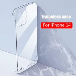 Ultra Thin Frameless Clear Case for iPhone 15 14 Pro Max 12 13 Pro Max Slim Hard PC Shockproof Cover For iPhone 14 13 12 Pro
