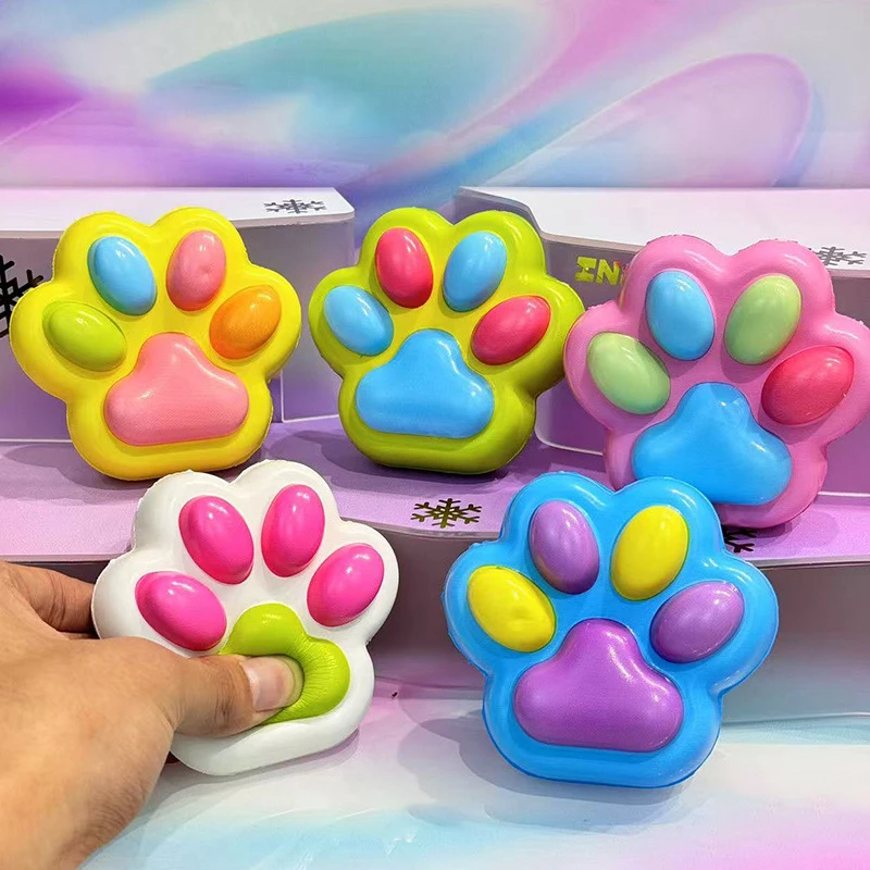 1Pcs Squeeze Cat Paw Toys Decompressing Pinching Cat Paw Soft Sticky Stress Relief Relax Toys PU Slow Rebound Toy