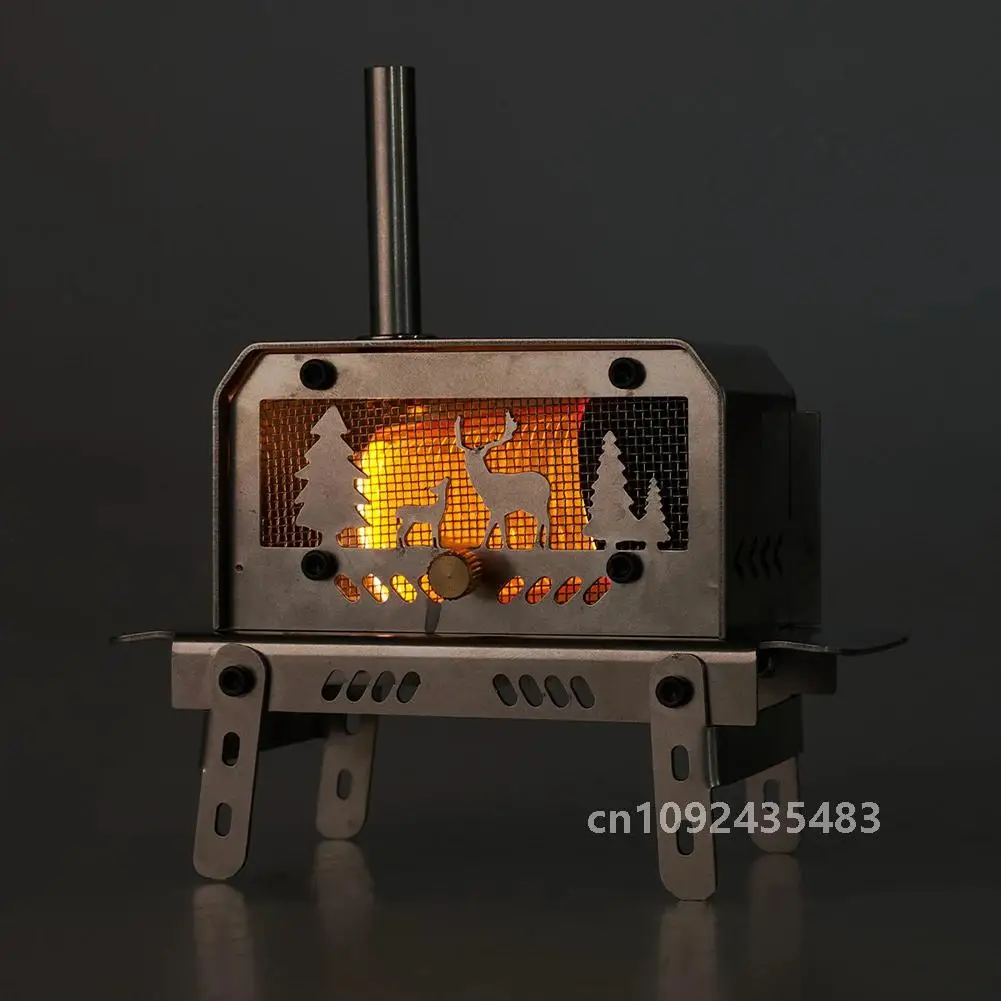 Tent Stove with Chimney Outdoor Firewood Stove Aromatherapy Holder Stainless Steel Wood Burning Stove for Backpacking Fishing