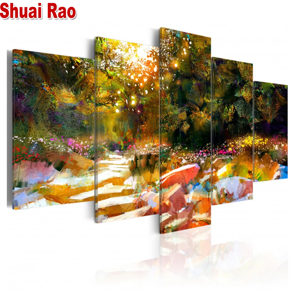 Abstract Fairyland Diamond Crystal Mosaic Diamond Embroidery Full Square/Round 5d Diy diamond painting Landscape,Home Art