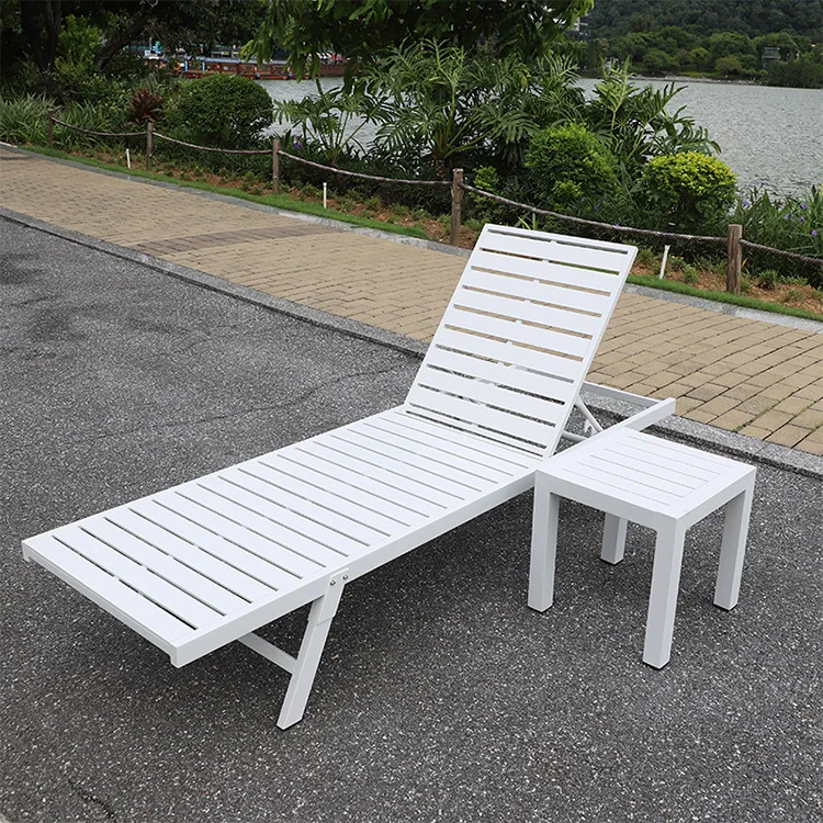 Outdoor Lounger Aluminum Alloy Beach Chair Waterproof Sunscreen Hotel B & B Beach Balcony Lounger Leisure Pool Lounger