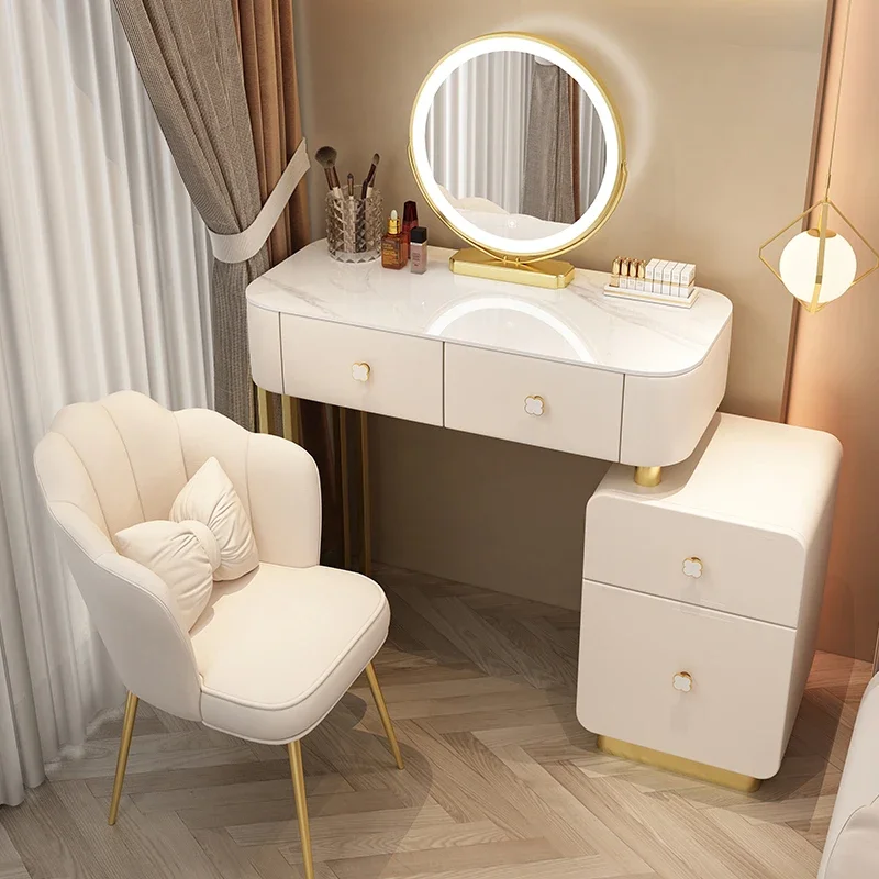 Organizers Storage Dressing Table Bedroom Classic European Luxury Dressing Table Gold Legs Tocador Maquillaje Bedroom Furniture