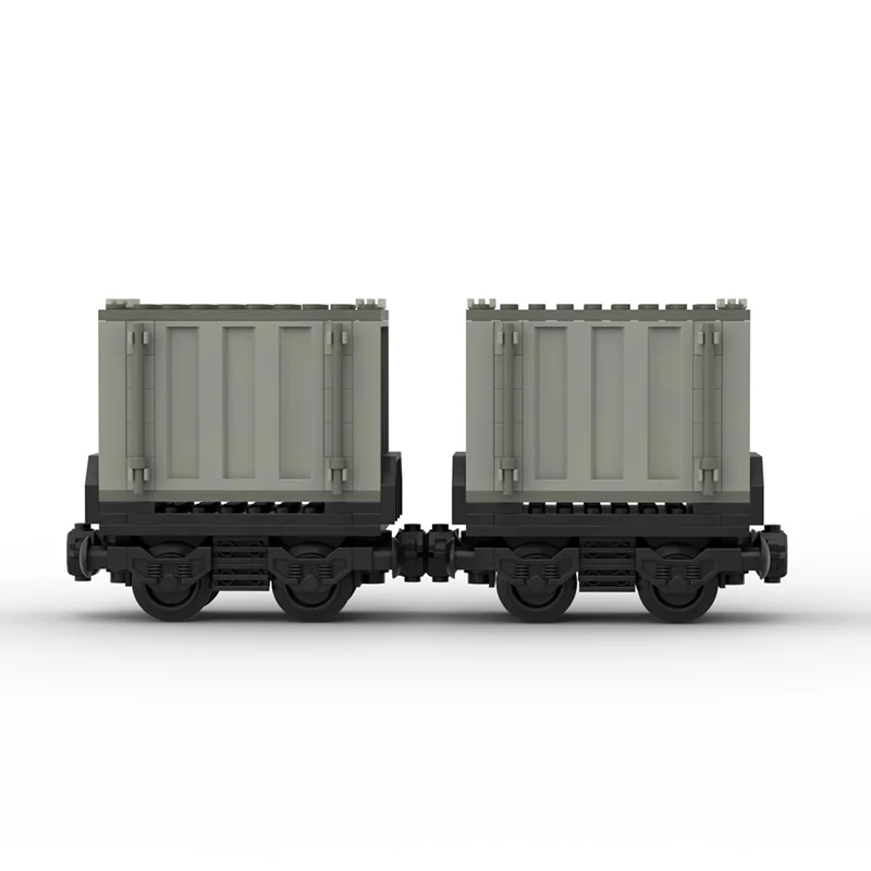 Creative MOC Mini Retro Train Carriage Building Blocks City  Railway Container Freight Carriage DIY Scene Assembly Block