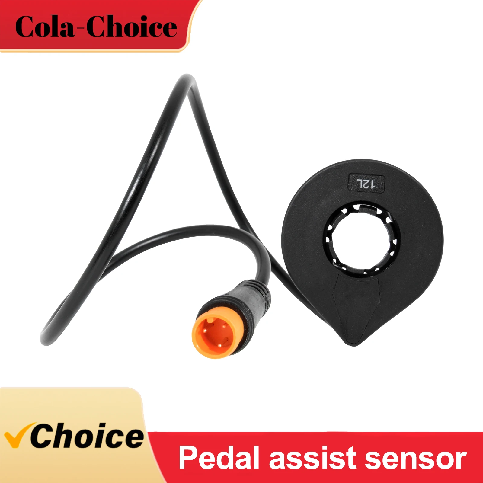 Linker 12-Magnet-Doppel-Hall-Sensor Wasserdichter Stecker, Tretunterstützungssensor für Elektrofahrräder (E-Bike), Ultraflaches Modell