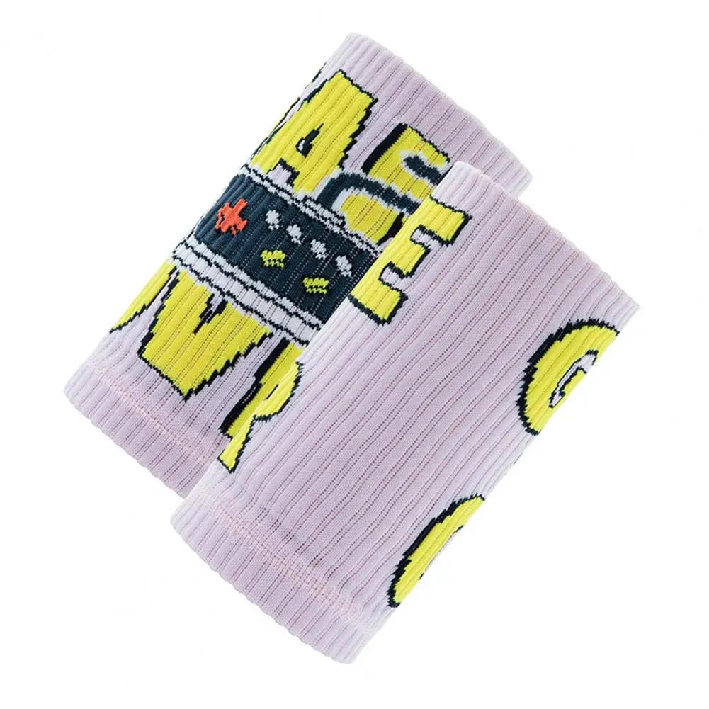Sports Wristbands 1 Pair Protective Ergonomic Cartoon Printed Stretchable Volleyball Sweat Wrist Bands for Sports