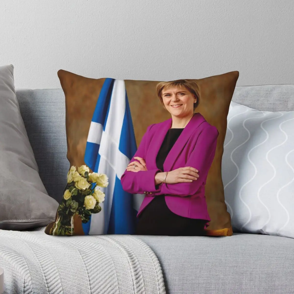 Nicola Sturgeon Scotland FM Pillowcase Polyester Linen Velvet Creative Zip Decor Throw Pillow Case Car Cushion Cover