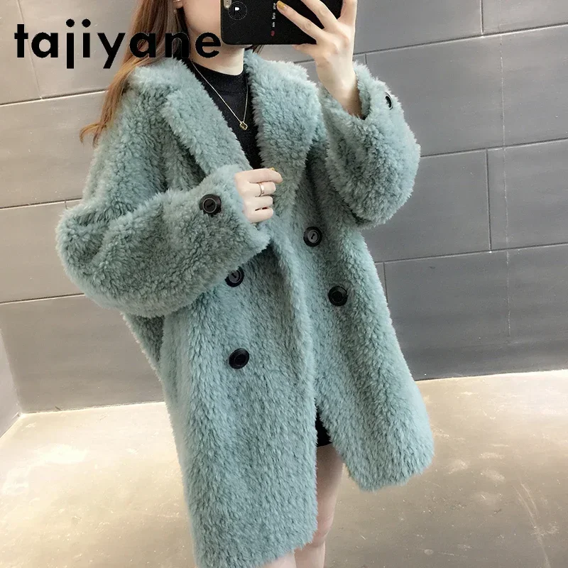 

Tajiyane Winter Coats Women 2020 Real Fur Coat Woman 100% Wool Jacket Female Jackets Long Korean Style Slim Abrigo Mujer TN1614