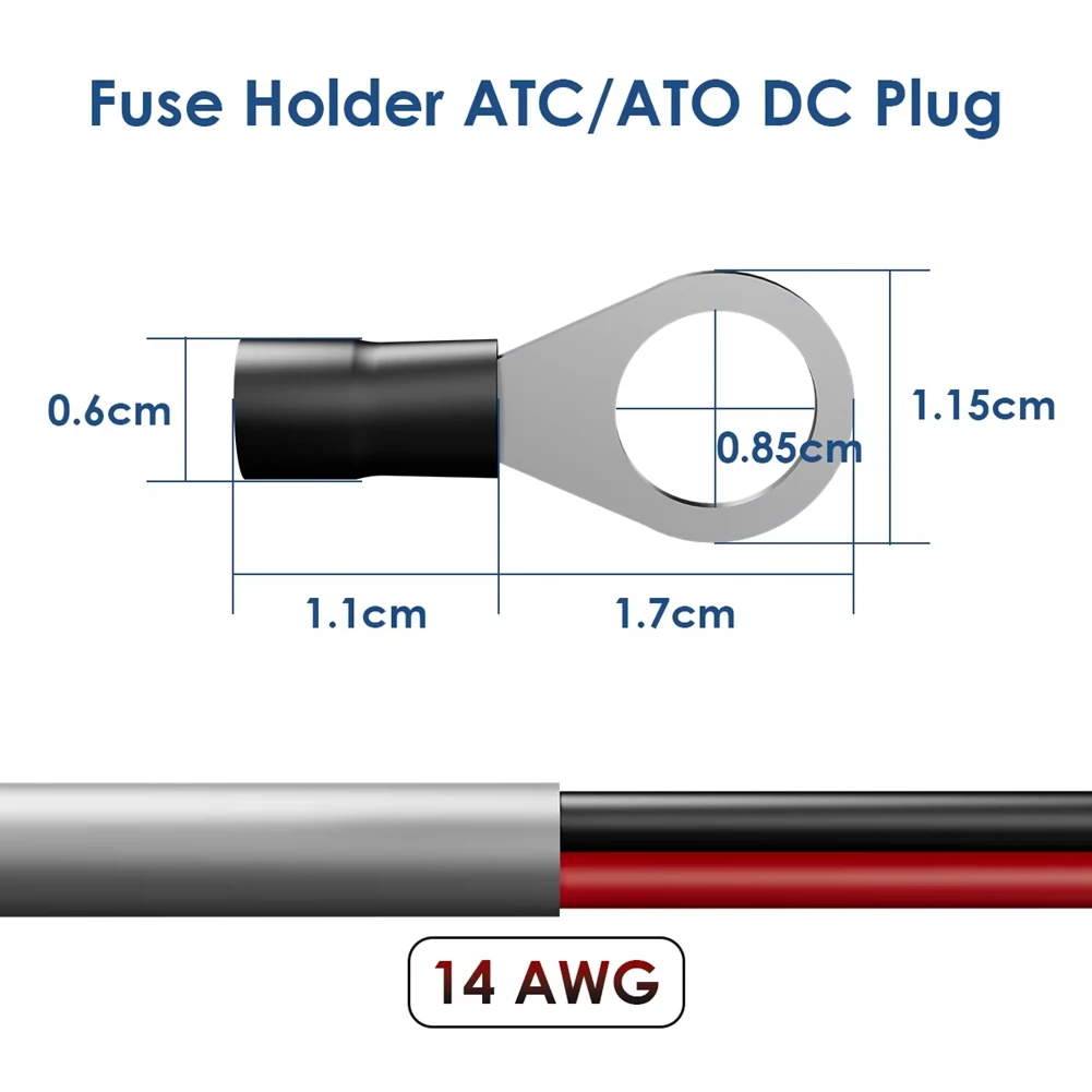 A07I لكابل الطاقة المحدد الصغير لتقوم بها بنفسك 14AWG سلك تمديد الأسلاك مع حامل فيوز السيارات ATC/ATO تيار مستمر التوصيل B #5