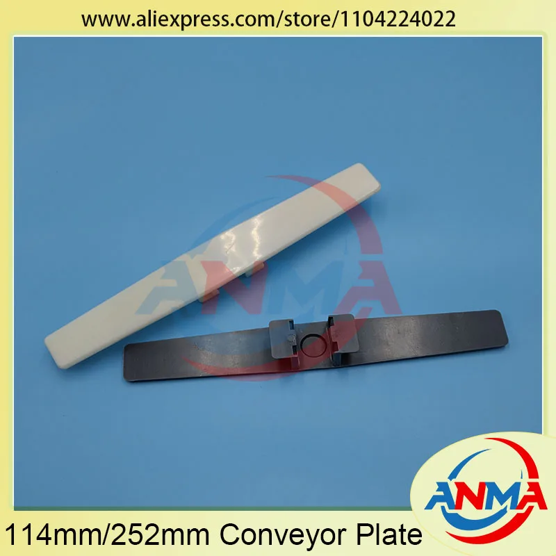 Precio de fábrica, 10 piezas de longitud, 114mm/252mm, placa transportadora blanca/negra para repuestos para máquina de impresión Muller Martini