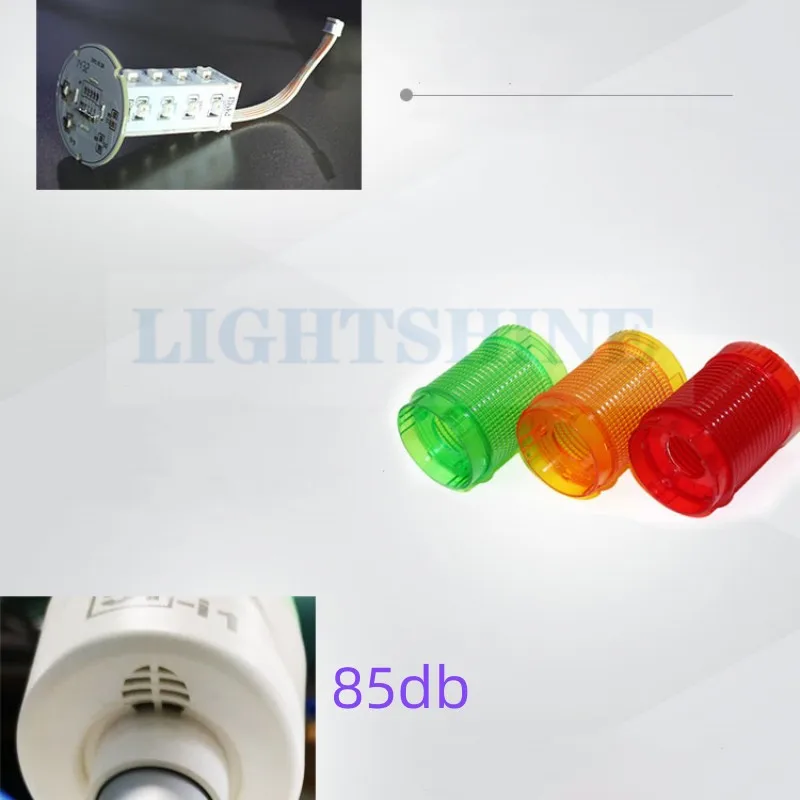 Luz de advertencia LED de 3 capas, lámpara de señal de luz de tres colores, herramienta de máquina, indicador de luz plegable con zumbador 24vdc