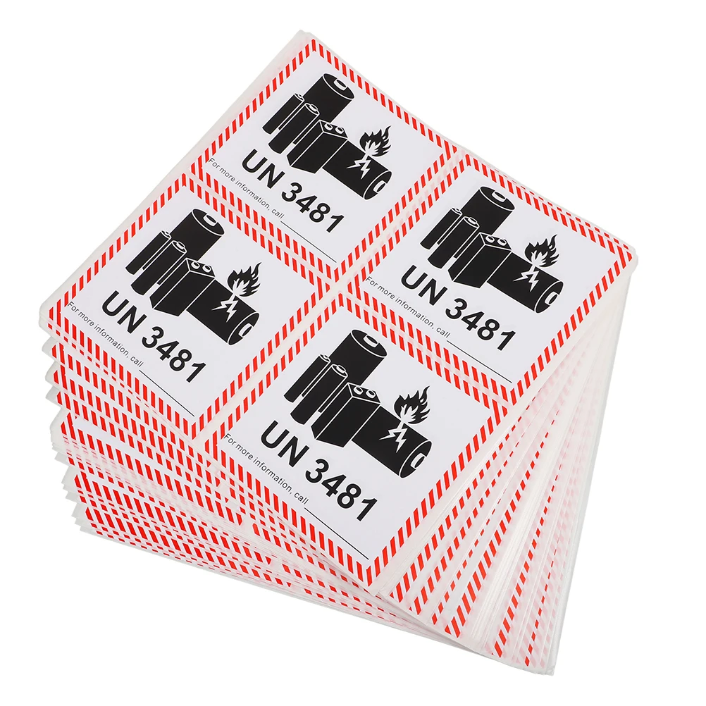 

200pcs Labels Warning Stickers Safety Transport Lithium Ion Fire Prevention Secure Wrapping Recyclable