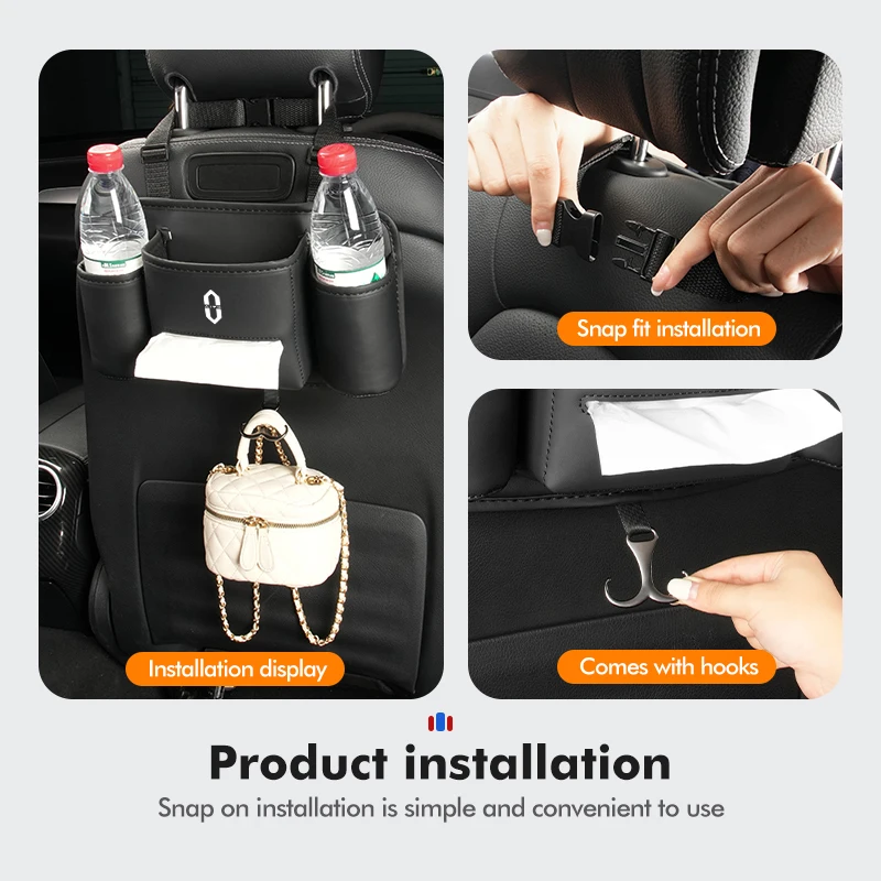 Leather Car Backseat Organizer Water Cup Holder Storage Bag For Aito M5 M7 2022 2023