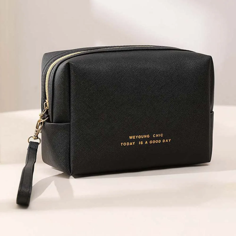 محفظة PU حقيبة مستحضرات تجميل متعددة الوظائف منظم أدوات الزينة حقيبة غسيل مثمنة مضادة للرذاذ المياه العناية بالبشرة كيس التخزين الحمام #4