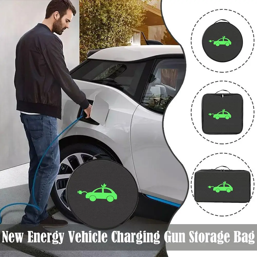 EV Charging Cable Storage Bag Jumper Cable Bag Cable Storage Case Car Flame-retardant Charging Gun Storage Bag