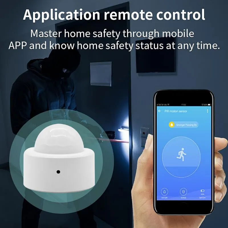 TY003 Tuya Zigbee Mini Smart PIR Motion Detector Human Body Infrared Sensor Anti Theft Tuya App Remote Control Smart Life