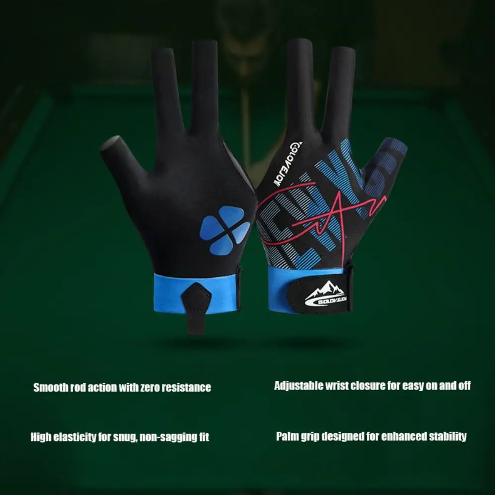 Anti-sweat Billiards Gloves Elasticity Wear-resistant Three Finger Gloves Light Non-slip Open 3 Fingers Gloves