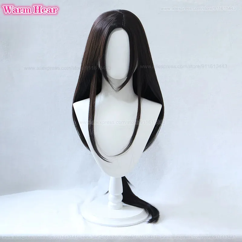 

Lockhart Cosplay Anime 90cm Black Brown Long Straight Tifa Heat Resistant Hair Halloween Party Woman Wigs +Wig Cap
