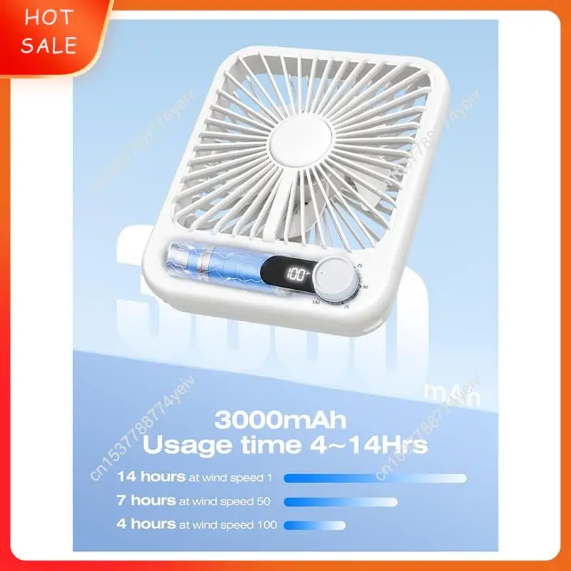 ポータブル充電式ファン 2 個パック – ミニバッテリー駆動のパーソナルファン、調整可能な 100 スピード風、静音動作デスクトップ A62X