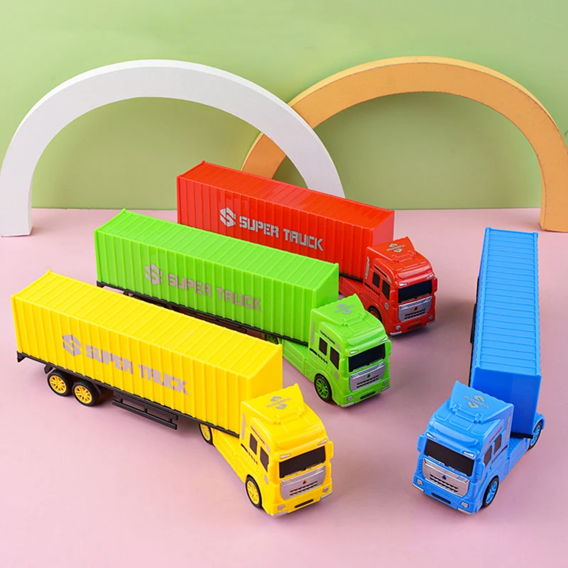 Children\'s plastic toys Car Container truck Heavy truck semi-trailer model Simulation transport truck Boys like Birthday Gifts