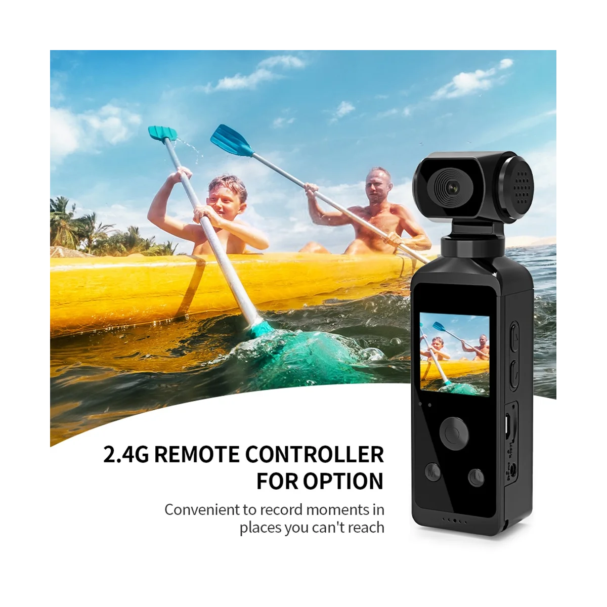 4K Pocket Action Camera HD LCD Screen 270° Rotatable Wifi Mini Sports Camera with Waterproof Case for Travel-WithoutCard