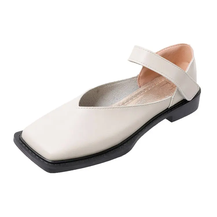 2024 summer fashion square head comfortable shallow mouth casual women\'s Flats single shoes