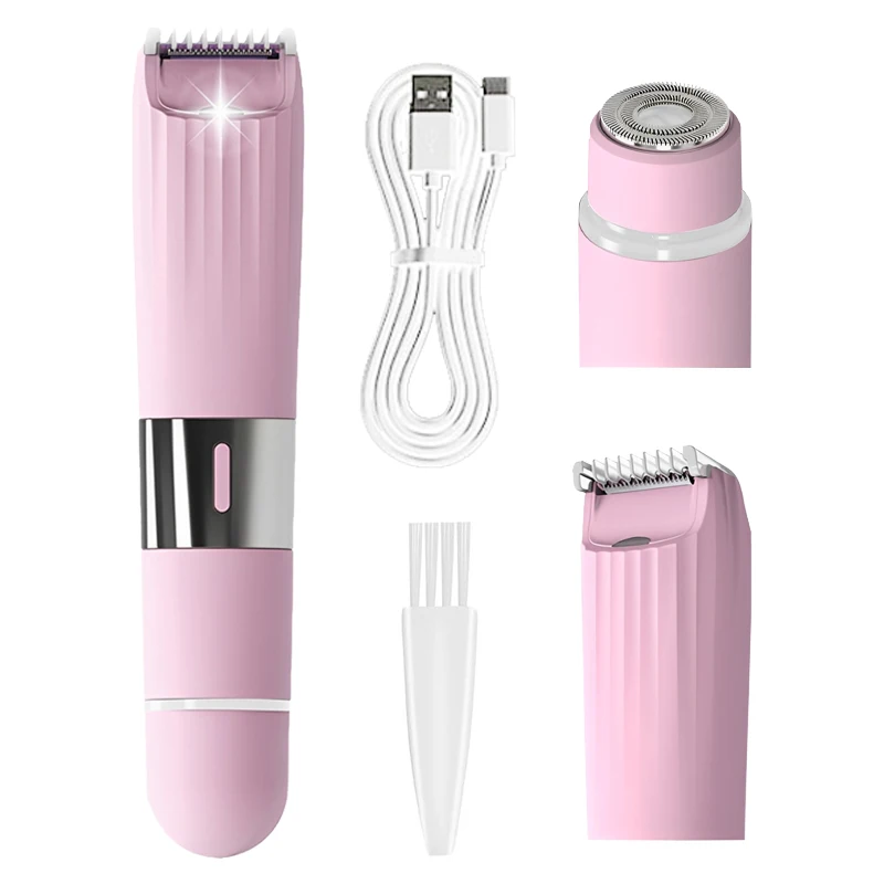 

Женская USB перезаряжаемая бритва с двойной головкой, электрические бритвы для женщин 2 в 1, триммер для бикини, бритвы для лица