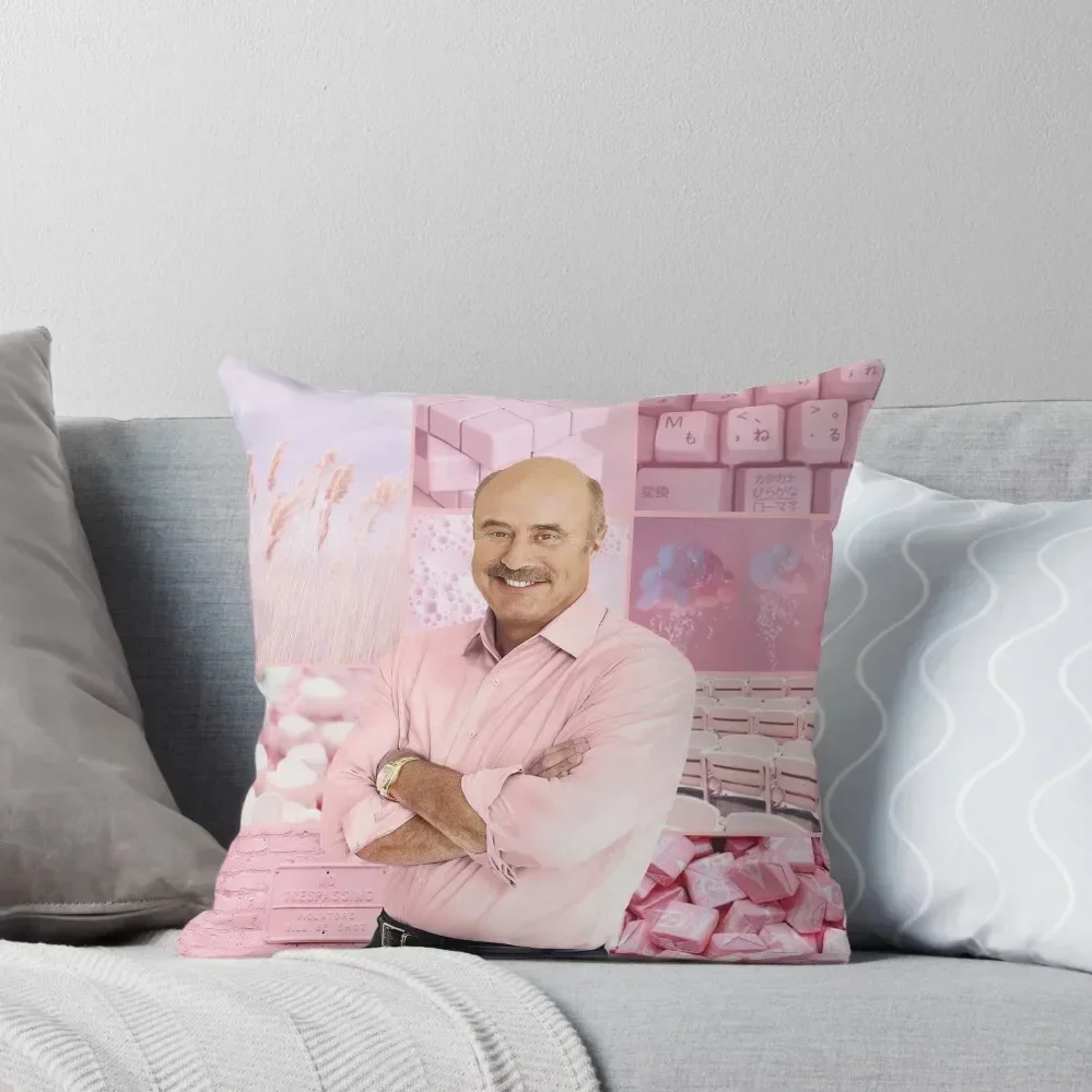 

Dr. Phil - PINK COLLAGE Throw Pillow Cushions For Decorative Sofa Room decorating items Plaid Sofa pillow