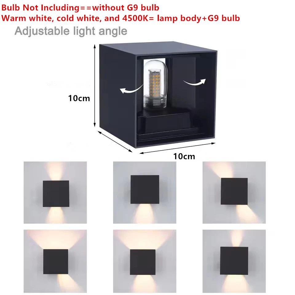 Aluminum G9 Bulb Garden Wall Lamp IP65 Waterproof Light Fixture Indoor/Outdoor Lighting Decoration 110V/220V lampara pared