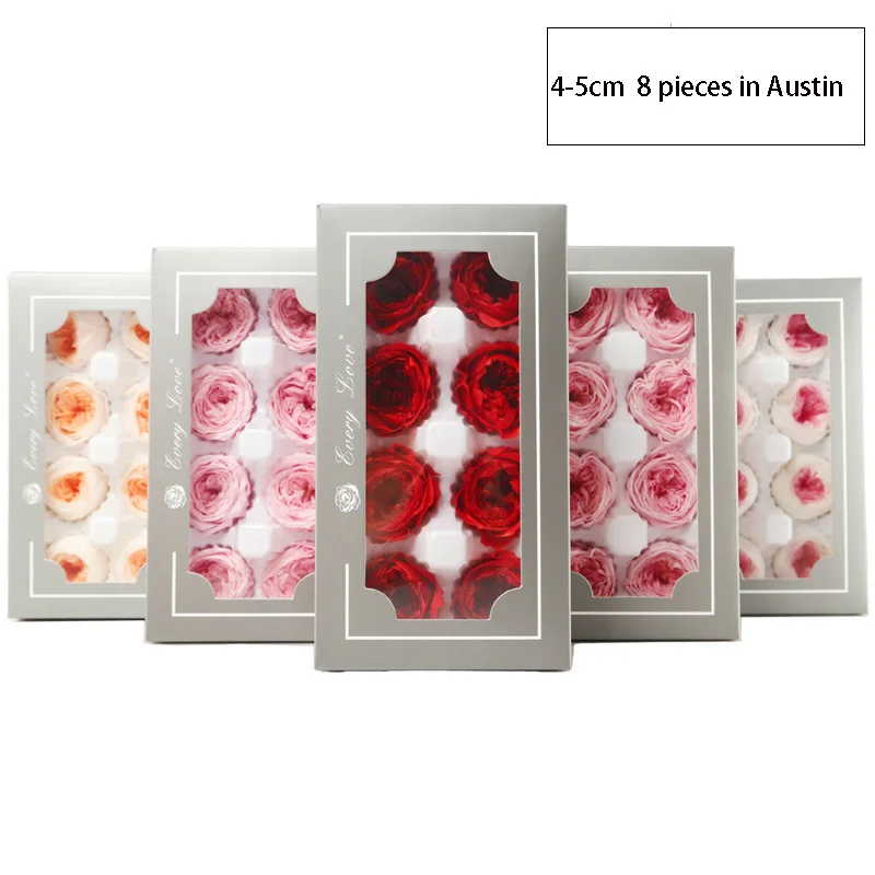 Austin Eternal Flower, DIY, Mother's Day Essential, 8 Austin Rose Heads, 4-5cm