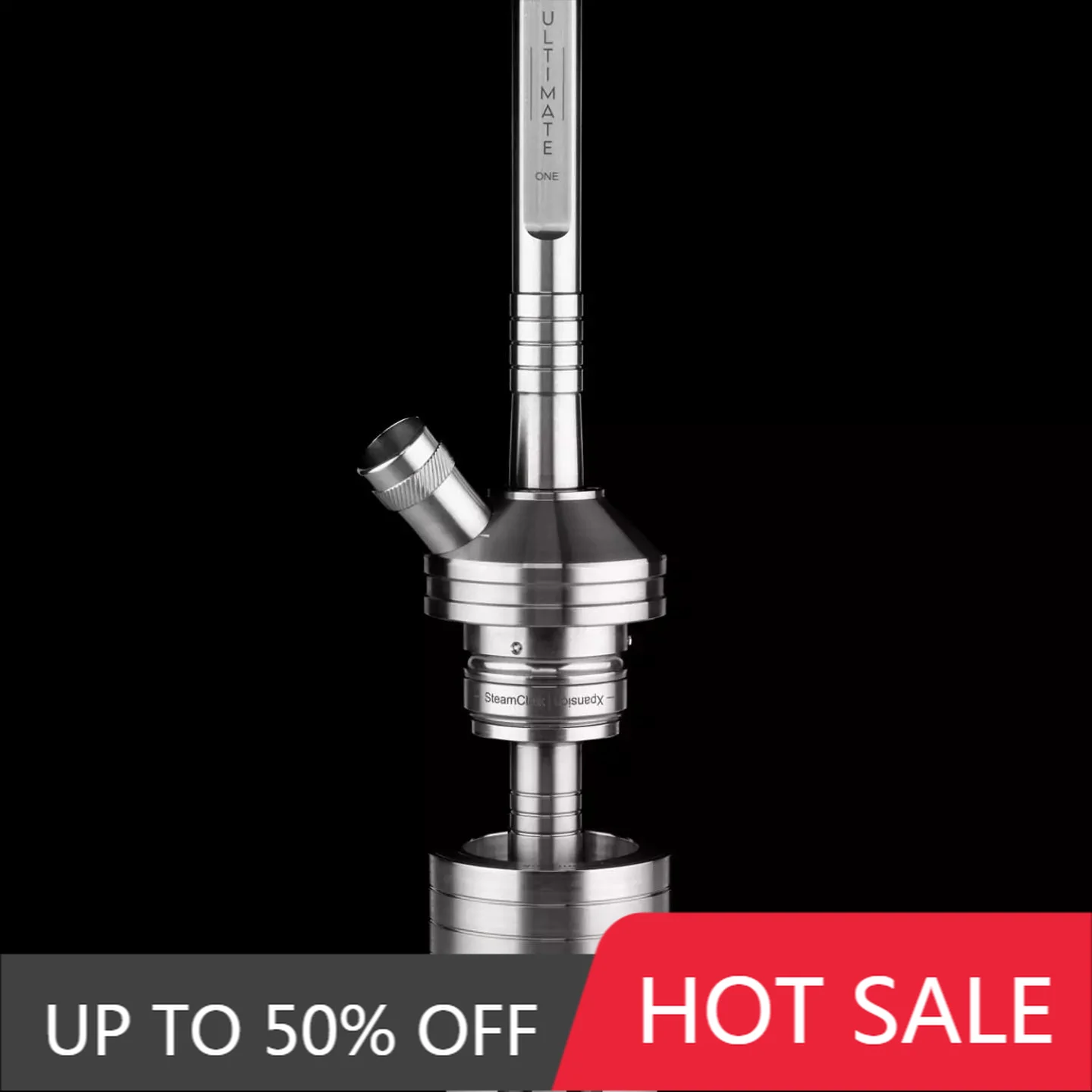 Steamulation Ultimate One Hookah Shisha Set 304 Stainless Steel With Glass Bottle Single Pipes