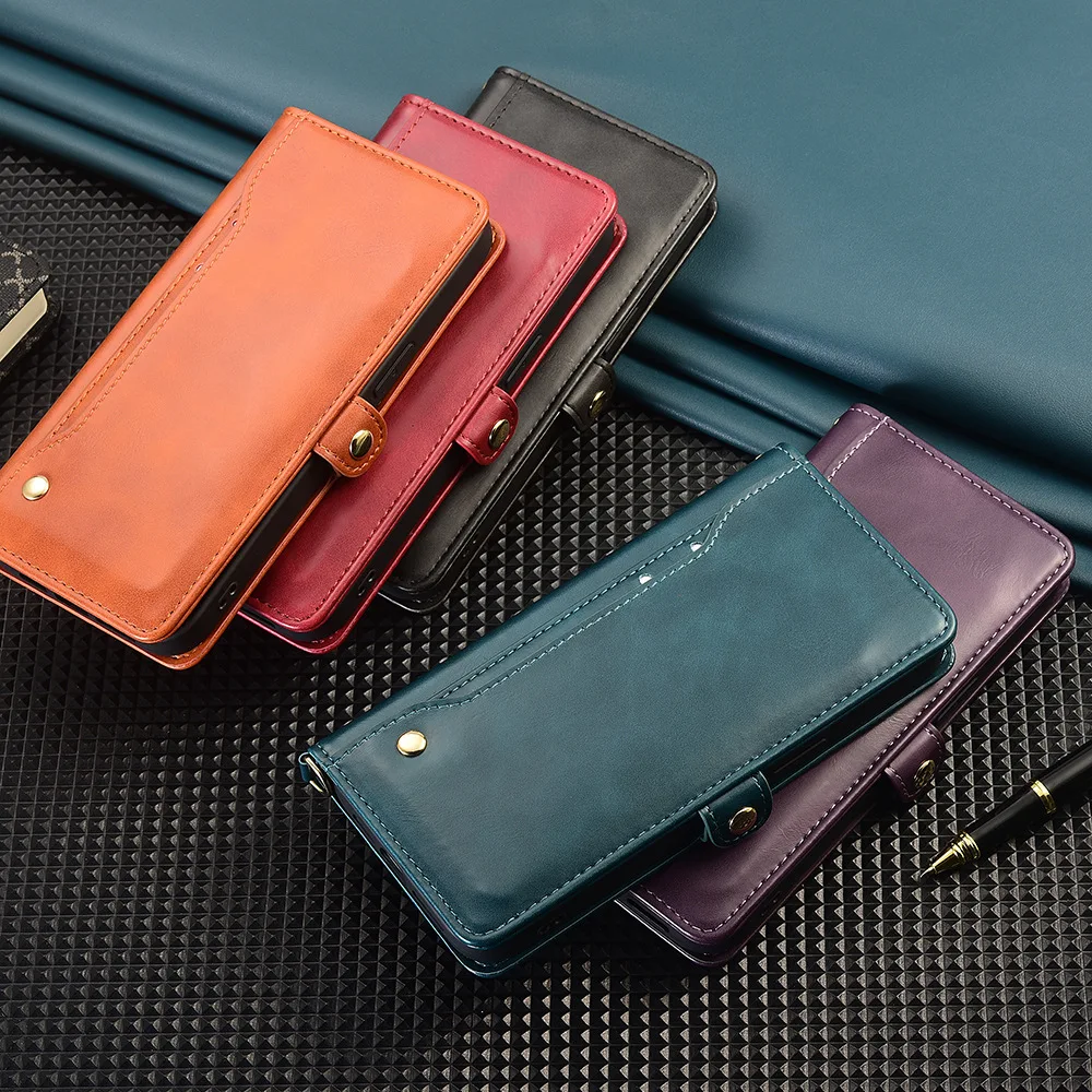 

Detachable Wrist Strap Flip Cover for Redmi A7 A5 A2 A3 A1+/Turbo5 4 3/Note15 14S 13 12T 11T 10S 9 Pro with Wallet Card Slots