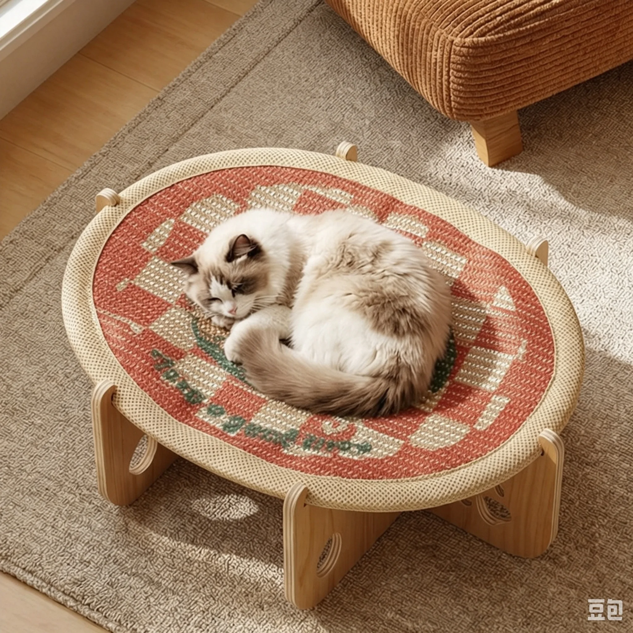 Simple Natural Four Seasons Sisal Pet Trampoline Cats Scratching Board Cat Sofa Sisal Pad Recliner Small Dogs Breathable Hammock - view 6