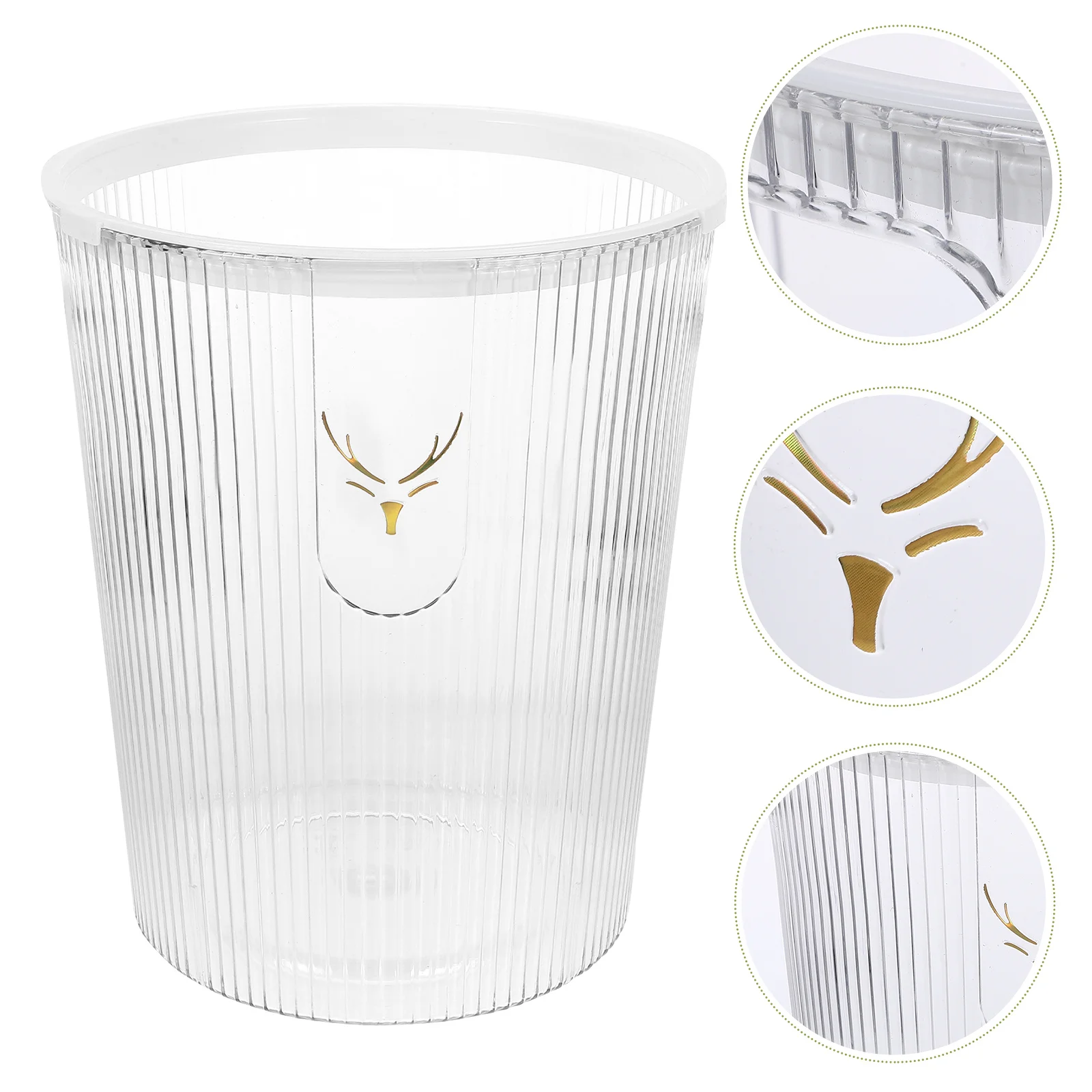 

Plastic Small Trash Can Portable Wastebasket Garbage Can Pressure Ring Sturdy Pet Material Bedroom Bathroom Kitchen Office