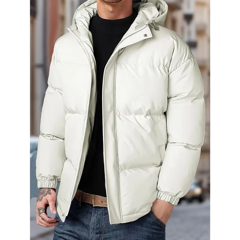 

Men's Hooded Cotton Jacket Wear Resistant Outdoor Long Style Couple's Fashion Thin Fill Material Other Function Multi-Functional