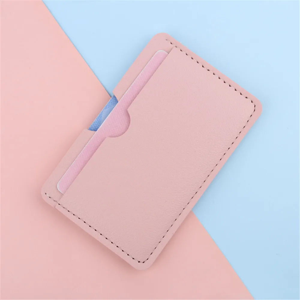 6 Color Mini PU Leather ID Card Holder Coin Purse Women Men Business Card Cover Bank Credit Card Box 3 Card Slot Slim Card Case