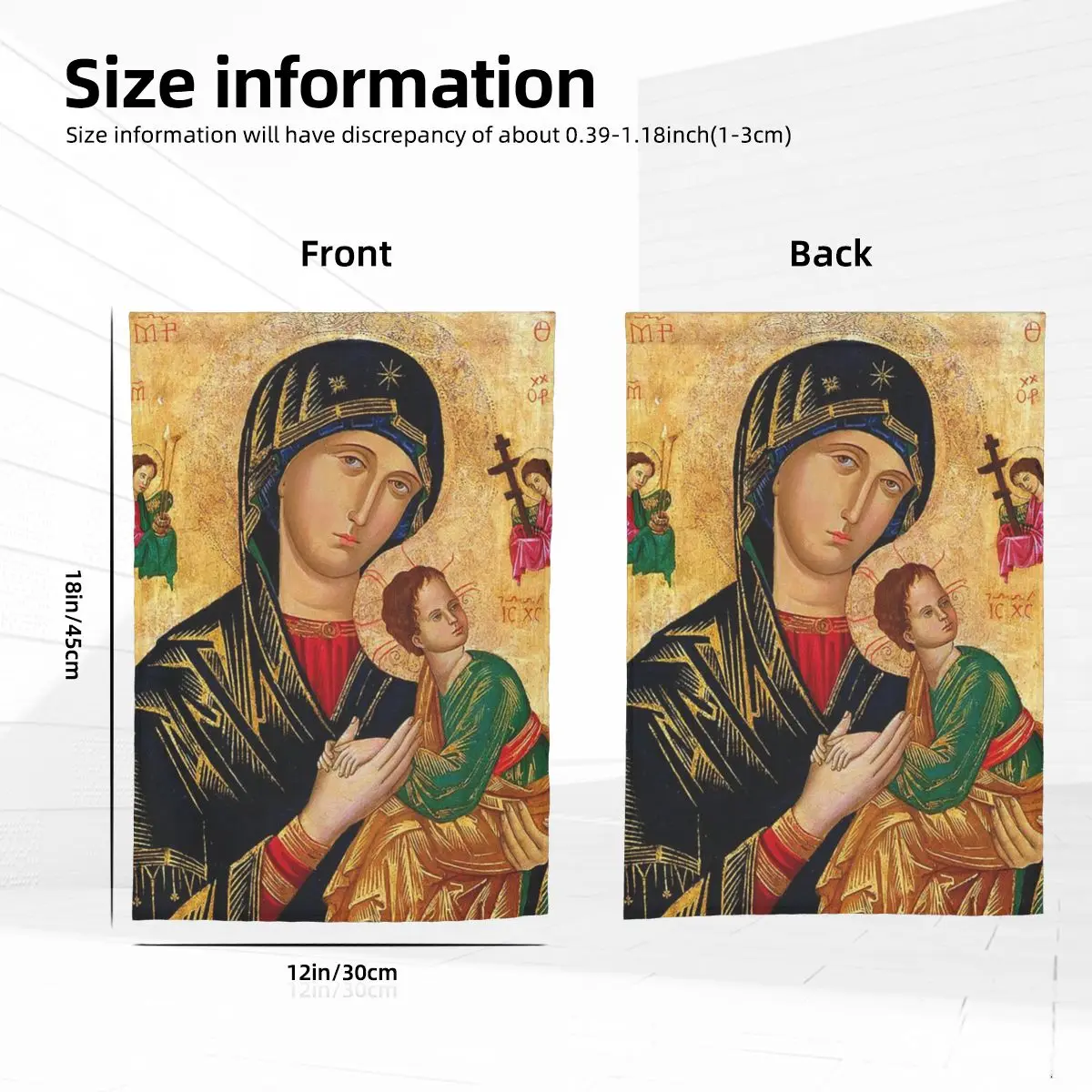 Custom Our Lady Of Perpetual Help Garden Flag 12x18 Inch Double Sided Outside Roman Catholic Virgin Mary Yard Flags for Outdoor