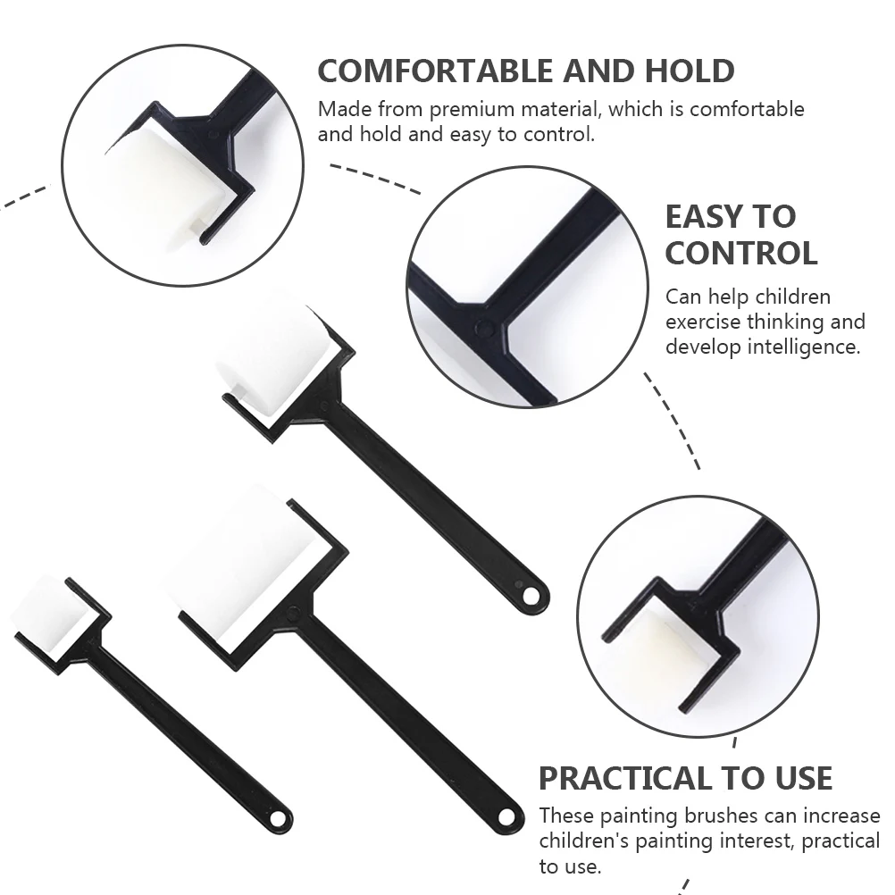 3 مجموعات من أدوات الأسطوانة لفرشاة الرسم الإسفنجية لرسم الحرف الفنية التي تعمل على زراعة الخيال والنشاط الممتع لـ