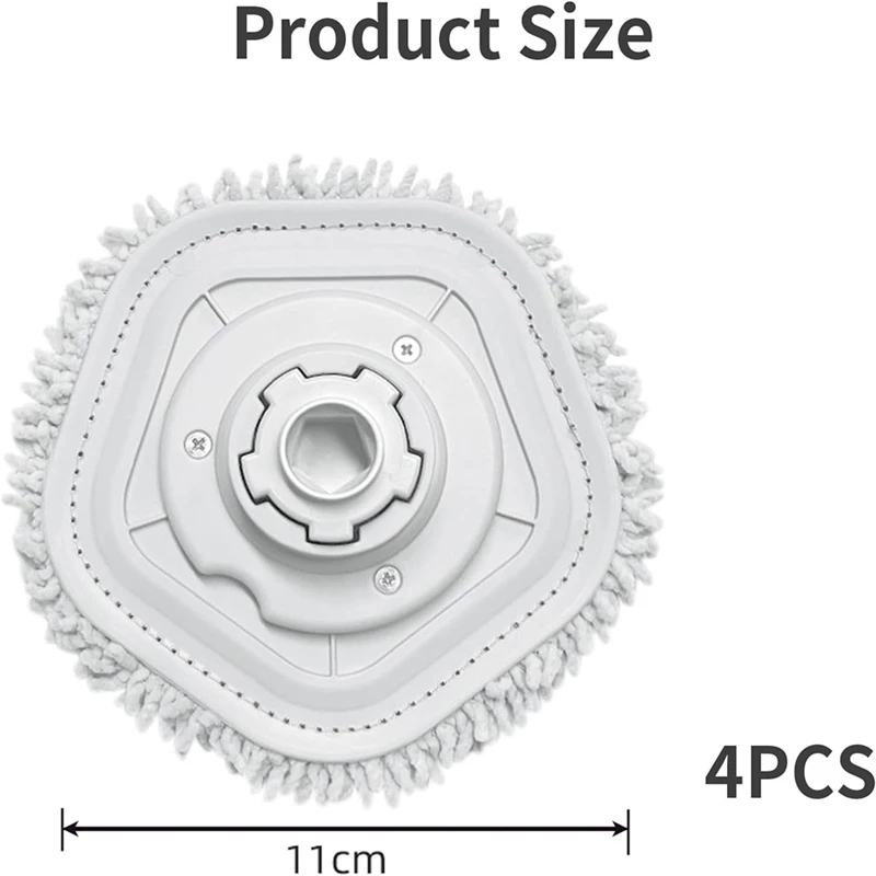 4 Pack Replacement Heads For Xiaomi Dreame W10/W10 Pro, Dreame W10/W10 Pro Mopping Robot, For All Floor Types