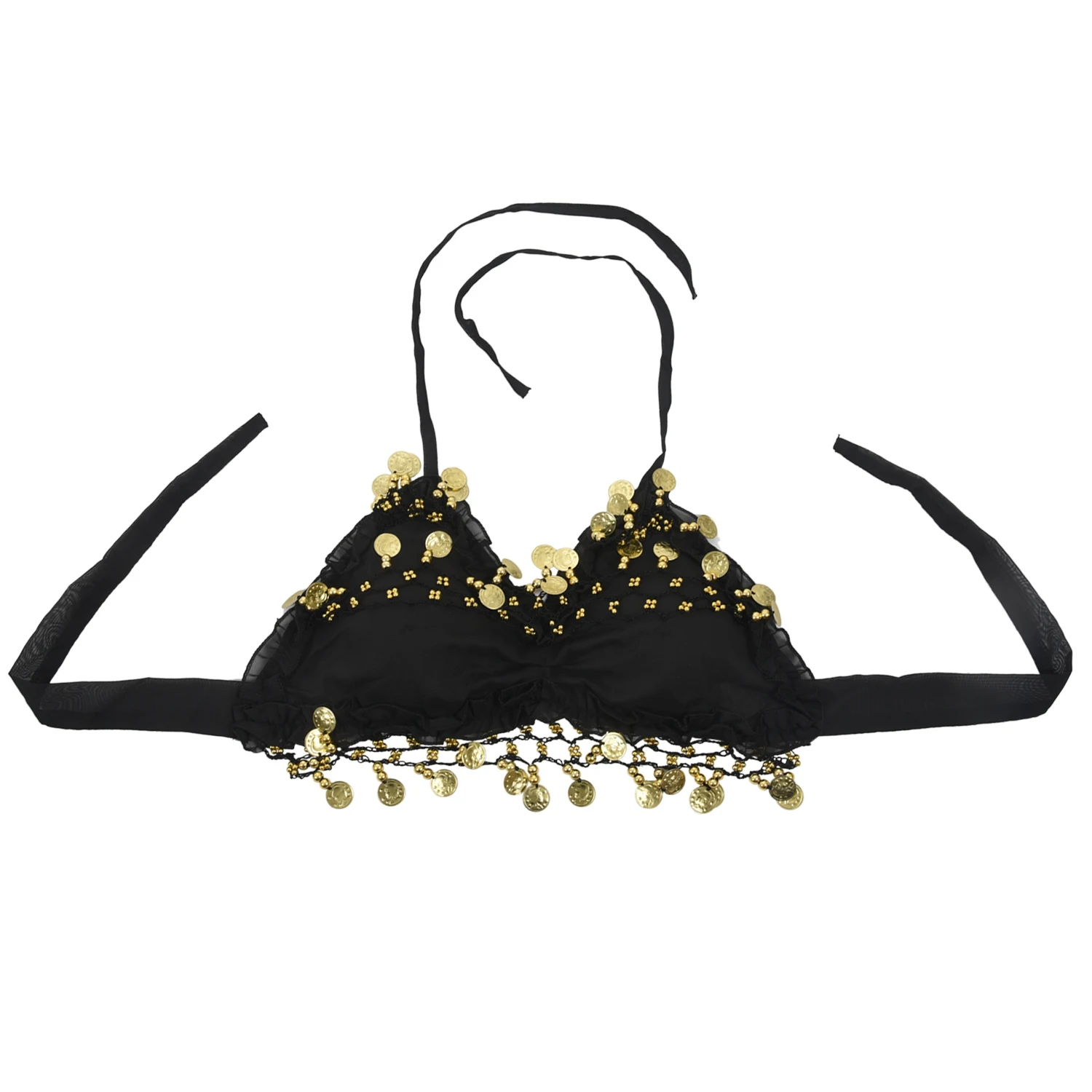 

sexy lace pleated chiffon coin Belly Dance Bra Top Costume