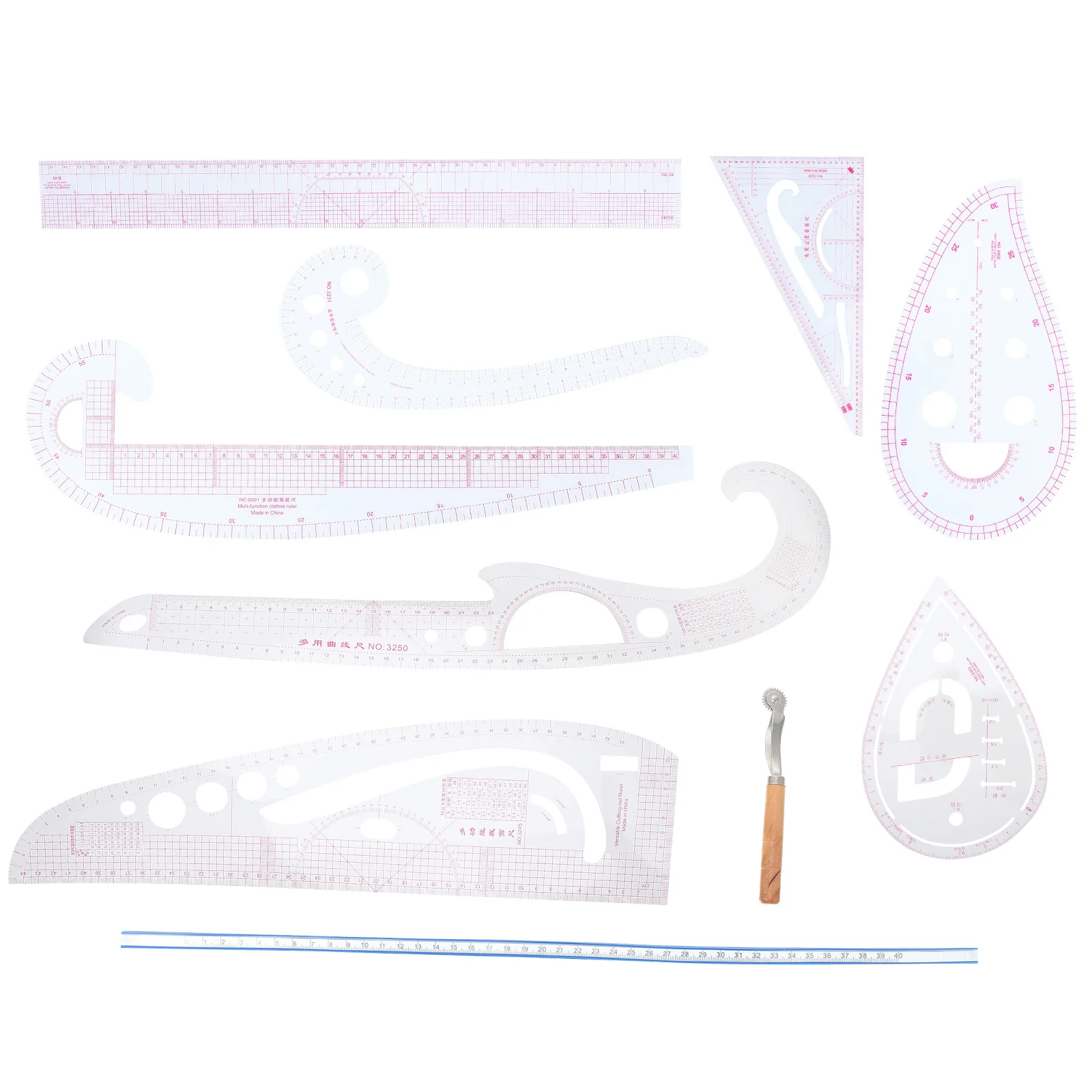 1 Set Multi-Function Clothing Sample Cutting Ruler Lightweight Sewing Measuring Tool For Diy Pattern Making Patchwork Stitching