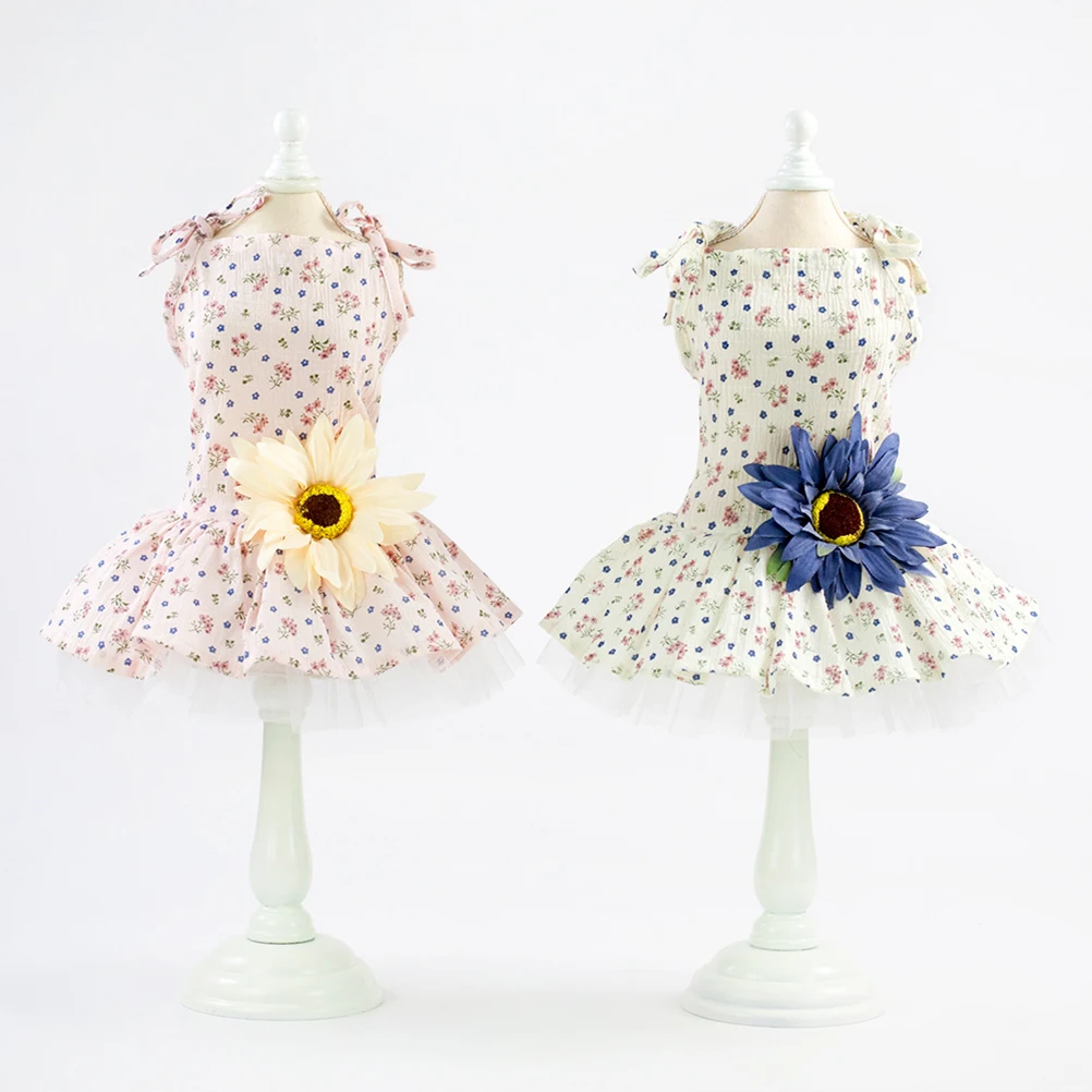 

1pc Pet Flower Skirt Dress Small Medium Daisy Design Comfortable Texture Easy On Off Pet Dress Dog Clothing Fashion Style Dog