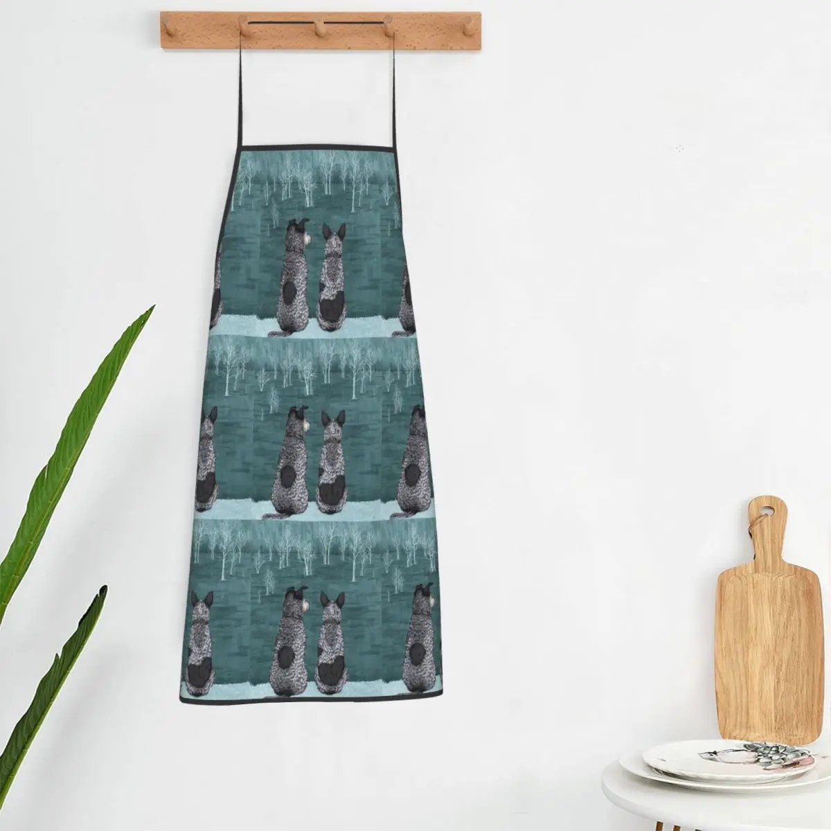 Australian Cattle Dog Blue Heeler Apron Chef Cooking Cuisine Tablier Bib Kitchen Cleaning Pinafore for Women Men Painting