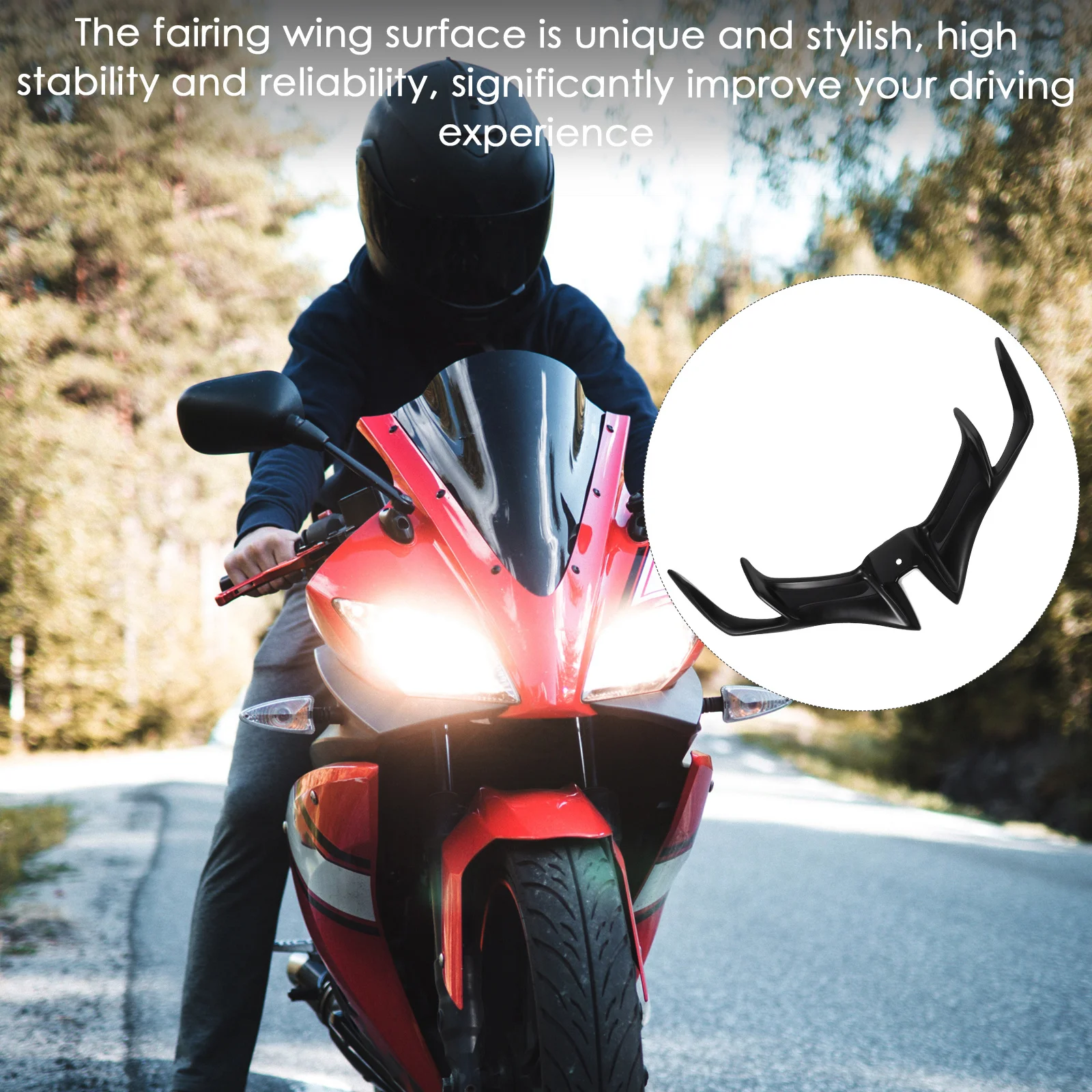 

Front Motorcycle Protective ABS Styling Spoiler Wing Durable Fairing Wing for Yzfr15 Enhancing Stability