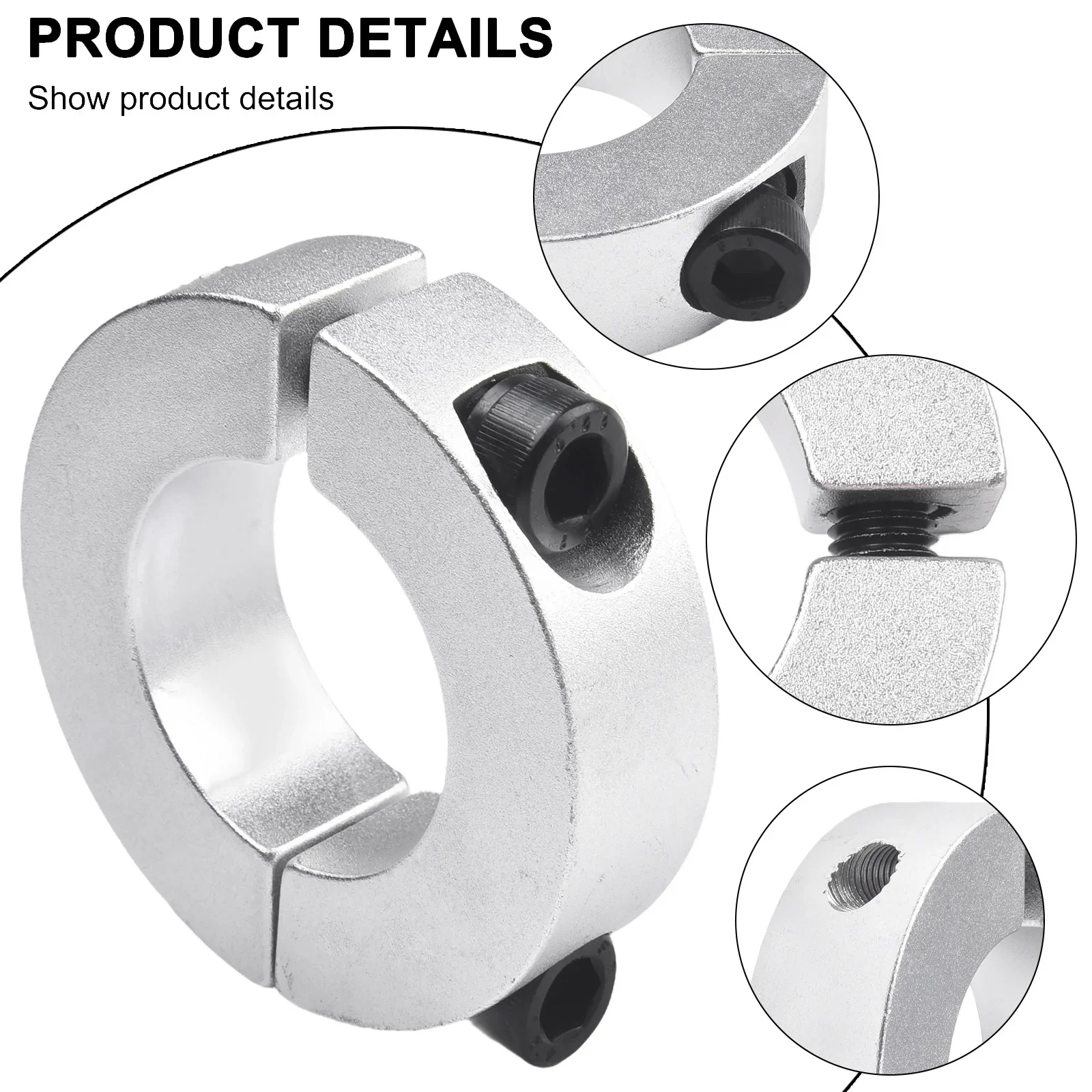 1pc Double Split Shaft Clamp Aluminium Alloy Collar Secure Stabilize 45mm 50mm 55mm 60mm Shafts Clamp Tool Parts