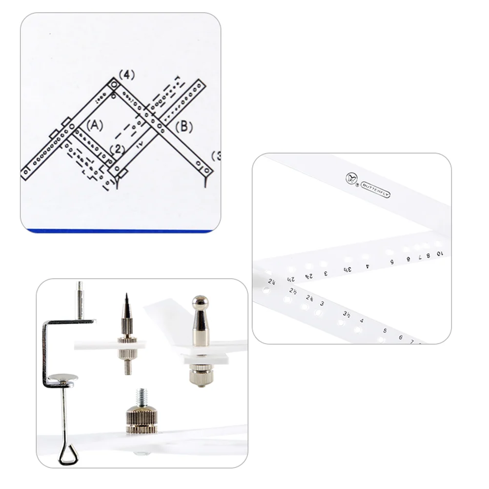 Zooming Scale Ruler Magnification Professional Drawing Tools Ruler for Angle Measurement Student School Office Supply